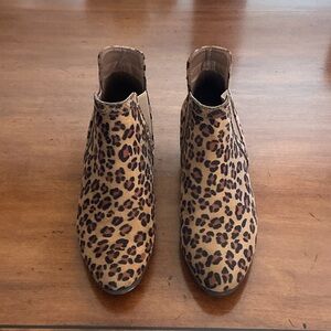 Refresh Leopard-Print Ankle Booties in Tan and Black